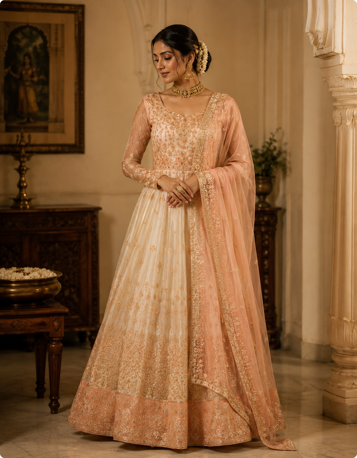 pink colour chudidar