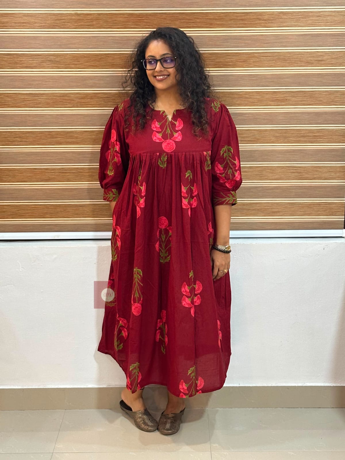 Red Daisy Maxi Dress - Thumbnail 1