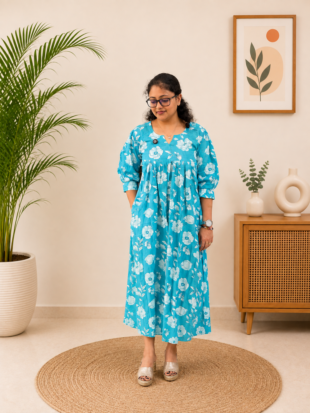 Sky blue Maxi Dress - Thumbnail 1